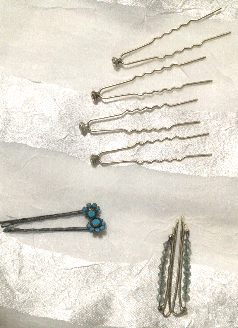 Vintage Lot of 4 Hair Accessories Barrettes Comb Bobby Pin Silver Rhinestone Pea Vintage Lot of 4 Hair Accessories Barrettes Comb Bobby Pin  main image 2