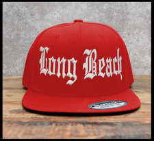 LONG BEACH OLD ENGLISH SNAPBACK BASEBALL CAP  LONG BEACH CITY  SNOOP DOGG CALI