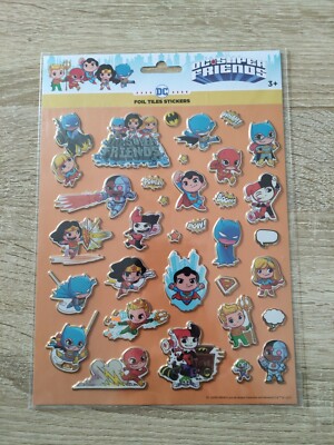 DC Super Friends Foil Tiles Stickers Neu 33 Aufkleber ab 3 Jahren Joker Superman