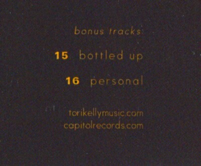2 BONUS TRACKS---- TORI KELLY Unbreakable Smile TARGET CD Bottled