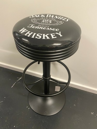JACK DANIELS TENNESSEE WHISKEY PREMIUM BLACK BAR STOOL ADJUSTABLE HEIGHT - Picture 4 of 12