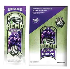 The Original B Wrap Rolling Paper Grape Flavor 60 Wraps + Tips FULL DISPLAY