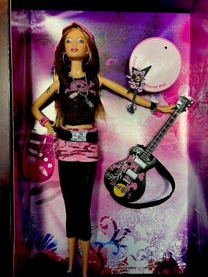 2006 Pink Label Barbie Hard Rock Cafe Guitar/Pink Camo. Never Out