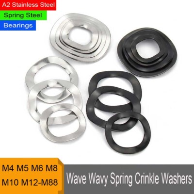 #ad Wave Wavy Spring Crinkle Washers A2 Stainless Steel For Bearings Spring Steel $3.44