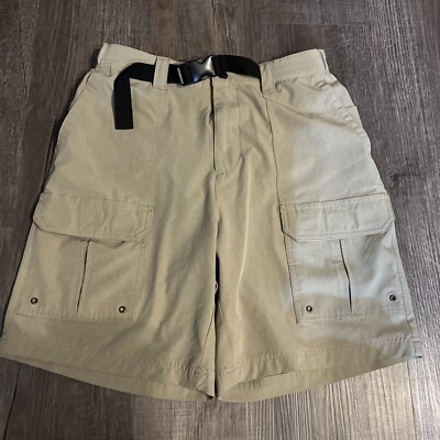 Unbranded Mens Size 30 moisture wicking cargo shorts With Mesh Lining Belt  EUC
