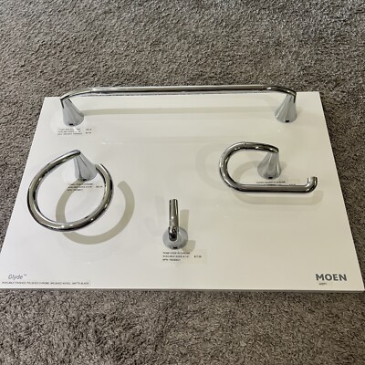 MOEN GLYDE Polished Chrome Bathroom Display Set Of Towel