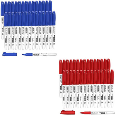 Permanent Markers Bundle, 30 Pack Red and 30 Pack Blue, Fine Point