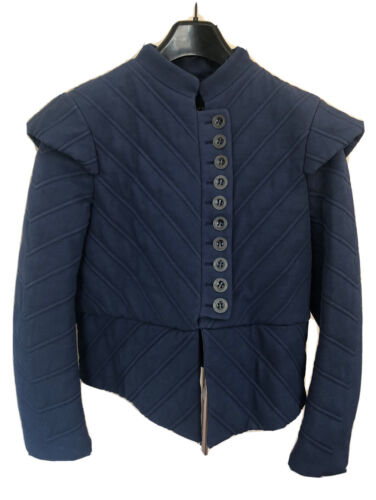 Burberry Runway Women’s 6 Structured Blazer Military Jacket Navy Italy 40 NEW