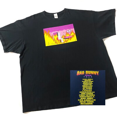 Bad Bunny 2XL Band Tee x100pre Tour Merch Short Sleeve Cotton