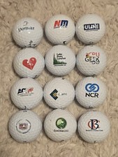1 Dozen Logo Golf Balls - 12 Different Logos - Various Brands