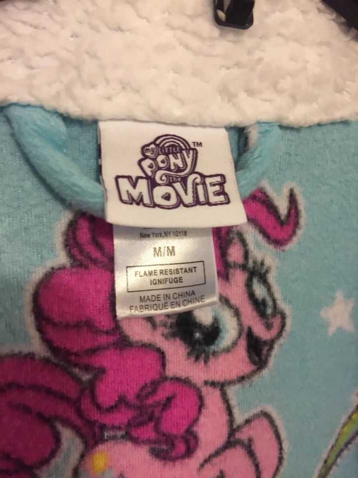 EUC My Little Pony PINKIE PIE ~ RAINBOW DASH Girls Robe Sz Med Blue/Pink - Image 3 of 4
