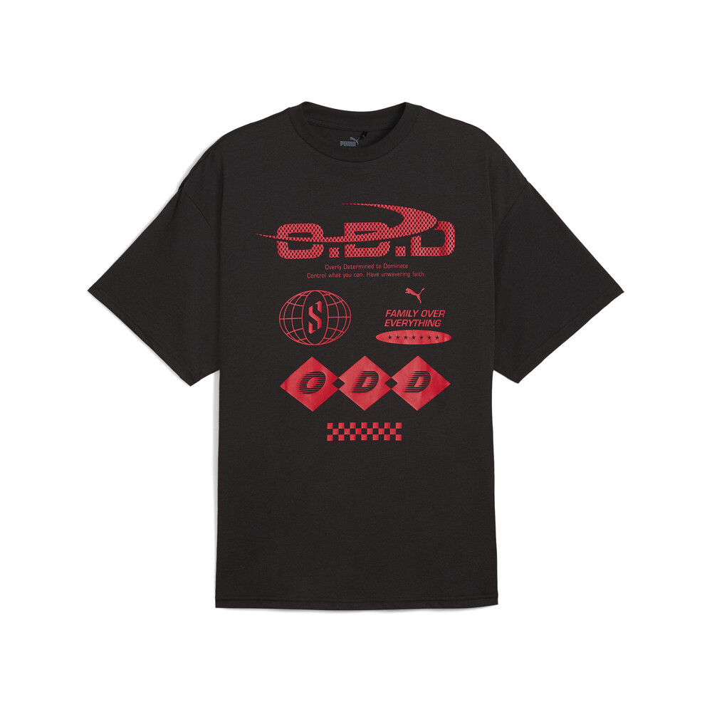 Puma Scoots Trail - сверкающая футболка с круглым вырезом и коротким рукавом, мужские черные повседневные топы