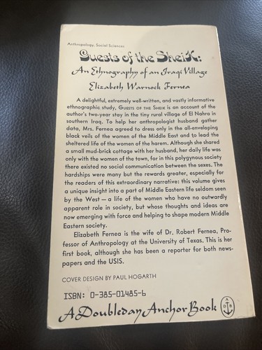 1969 Guests Of The Sheik: an Ethnography of an Iraqi Village, Elizabeth Fernea - Foto 3 di 15