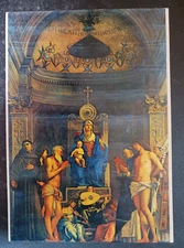 postcard art Bellini Holy Conversation painting unposted