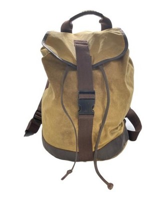 Barbour                    Oiled leather accent canvas backpack beige