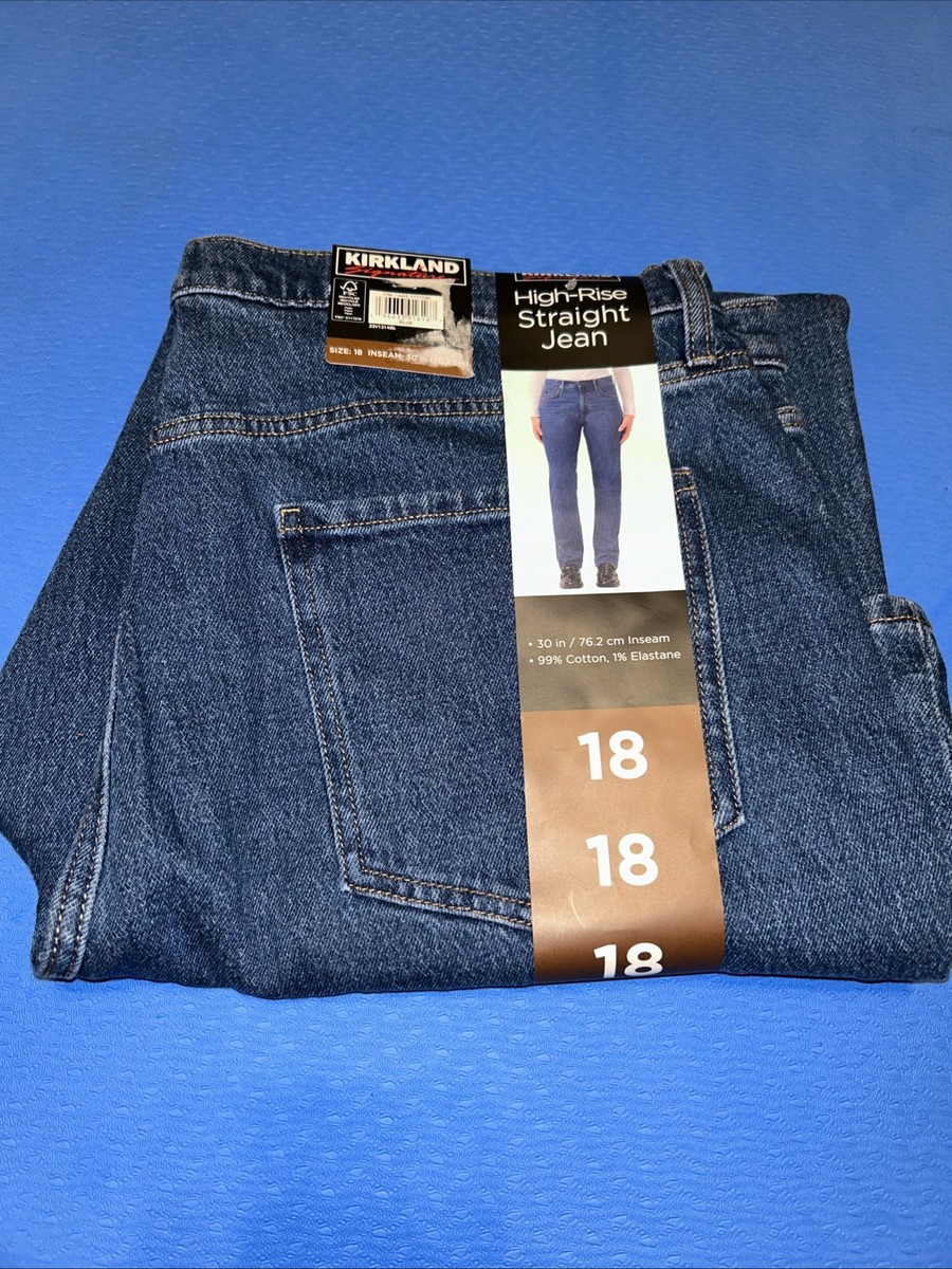 Kirkland Signature Women's High-Rise Straight Leg Jeans, Blue, Size  Ebay18