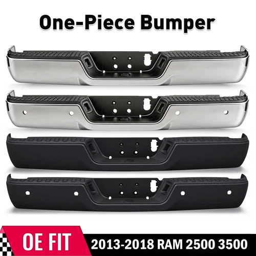 1-Piece Rear Bumper Face Bar For 2013-2018 Ram 2500 3500 w/ or w/o Sensor Holes