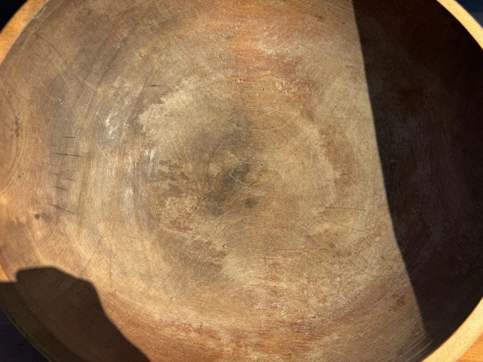 ANTIQUE LARGE 15 INCHES PRIMITIVE WOOD BOWL DOUGH - Image 3 of 4