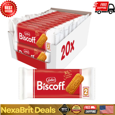 Lotus Biscoff Cookies, 17.6 Oz, Dispenser Box (20 sleeves of 2 XL cookies) New