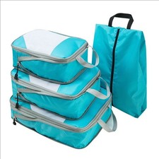 4Pcs/set Portable Compression Packing Cubes Luggage Suitcase Organizer Set
