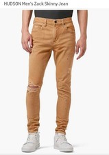 Hudson Men's Jeans Zack Stained Rust Skinny Jean Size 42 Made In USA