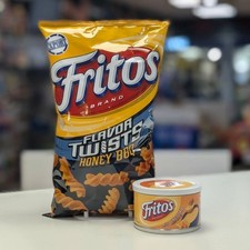 Fritos Corn Chips Honey BBQ Twists 283g & Fritos Cheddar Dip 255g USA Import