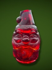 Vintage Fenton Glass Santa Claus Fairy Lamp Red Amberina READ Descrip Christmas