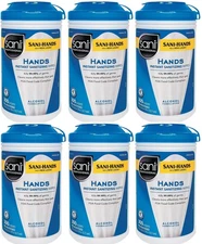 Sani Professional Hands Instant Cleaning Wipes, 300 Wipes / 1800 Total, 6/CASE