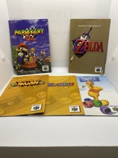 Nintendo N64 Lot Of 5 Manuals Mariokart 64, Mario Party, Smash Bros, Zelda, Tig