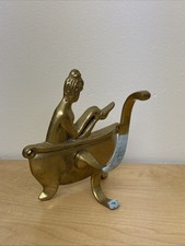 Vintage Woman Bathing in a Bathtub Wall Hook Towel/Robe Hanger Solid Brass