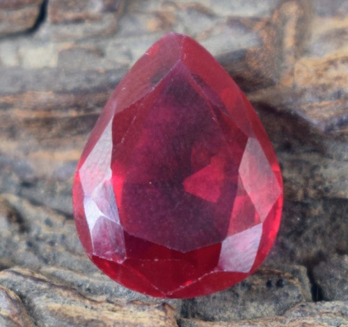 Ceylon Red Sapphire 11.75 Ct/15 mm Natural Pear Gemstone Certified E14019 - Picture 7 of 8