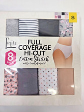 Felina Cotton Stretch Full Coverage Hi-Cut Panties 8 Pack Size Small Modal NWT