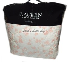 RALPH LAUREN Anya Floral Blush KING COMFORTER SET 3P Cotton Percale 385
