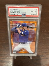 Topps 2016 Finest Kris Bryant #110 Orange Refractor /25 PSA 8 Chicago Cubs