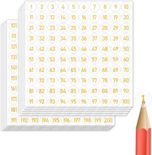 3000 Pezzi Etichette Adesive Numeriche, Oro Adesivi Numeri Consecutivi 1-200, Vinile N