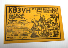 Vintage QSL Radio Postcard - 1987 - Jim Crowley , Somerset Pa. - cartoon card
