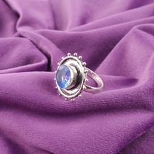 925 Silver Round Cut Natural Tanzanite Birthday Band Promise Ring Size All Size