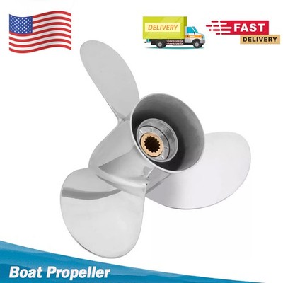 13 1/2 x 16 Stainless Steel Outboard Propeller for Yamaha 50-130HP 15 Tooth,RH