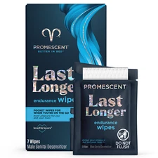 Promescent Delay Wipes Sex Delayed Ejaculation, Last Longer in Bed (7 Pack)