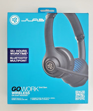 JLab GO Work Wireless On-Ear Headset 2nd Gen, Bluetooth, USB-C, Mic, Black - NEW