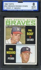 1964 TOPPS #541 BRAVES PHIL NIEKRO (RC) ISA 8 HOF NICELY CENTERED *ADT5580