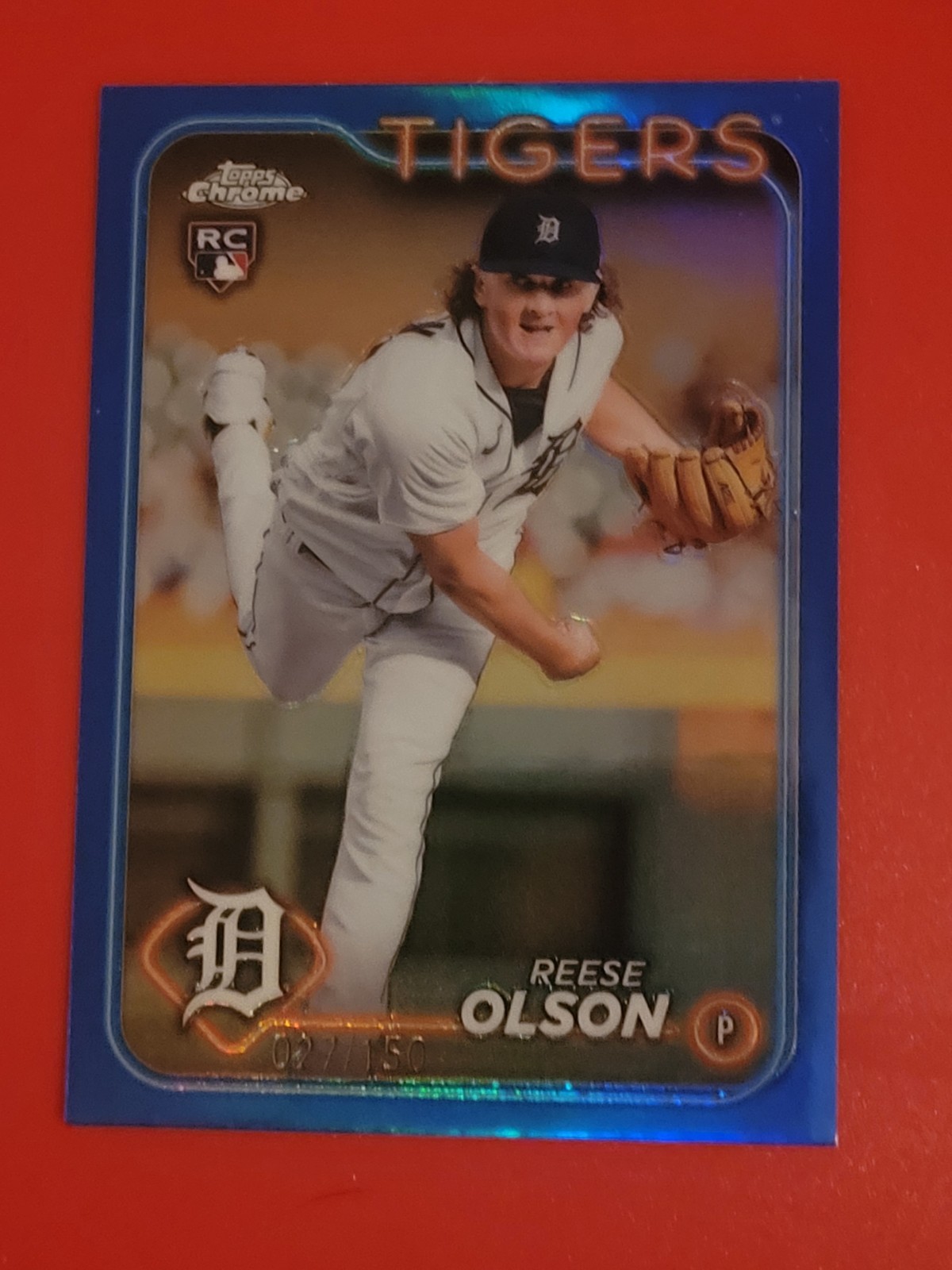 2024 Topps Chrome - Reese Olson #40 Blue Refractor /150 (RC)