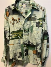 JP2 Bardon 70s Polyester Long Sleeve Button Down Shirt M RARE VINTAGE EUC
