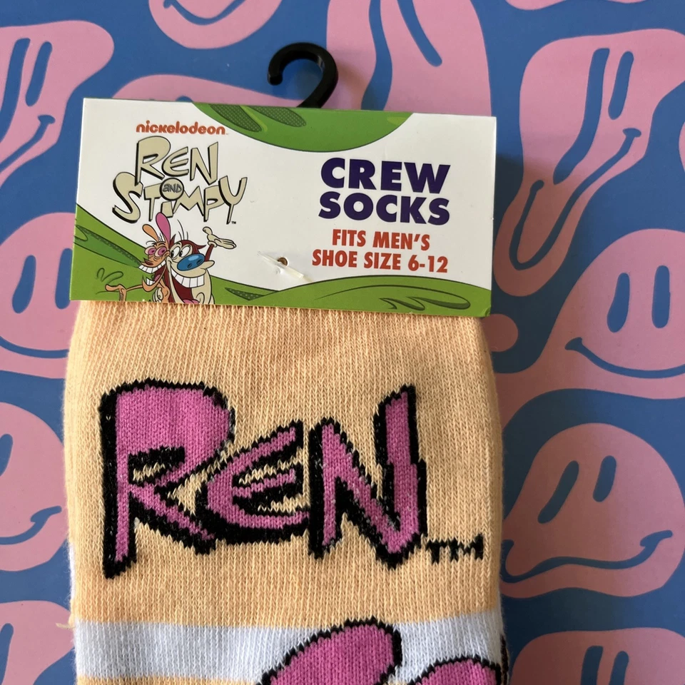 Calcetines Nickelodeon Crew REN y STIMPY para hombre 6-12 Foto 3 de 3