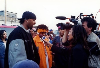 Rappers Ali Murphy Lee Nelly of St Lunatics are interviewed in bet- Old Photo 1