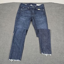 Rag & Bone Jeans Womens 27 Blue Ankle Skinny Raw Hem Made In USA Denim Stretch
