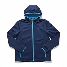 Little Donkey Andy Lightweight Softshell Jacket Womens XL Blue Hooded Pockets