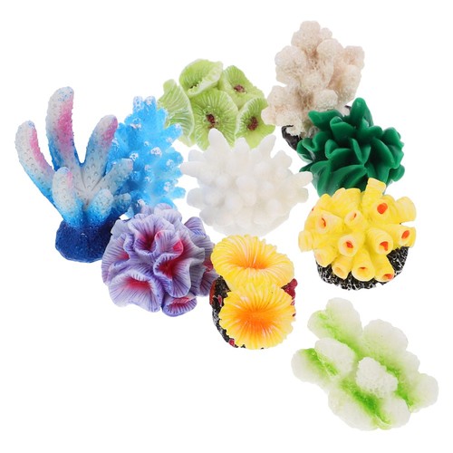10 Pcs Decorazione in Corallo Artificiale Ornamenti Per Decorazioni Acquari - Foto 11 di 12