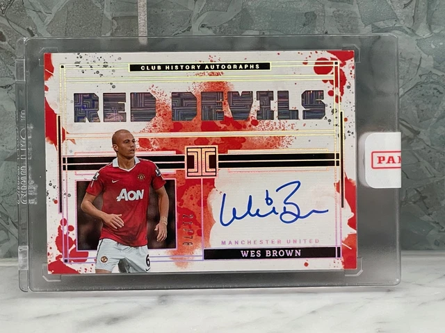 Wes Brown 2024-25 Panini Impeccable Club History Auto 21/78 Manchester United