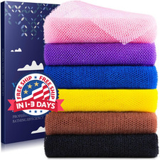 Juego de 3 esponjas exfoliantes africanas de estilo brillante para ducha, neuvo.